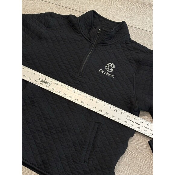 Marine Layer Sweater Mens 2XL XXL Black Quilted Soft Pullover Quarter Zip Casual - Picture 4 of 7